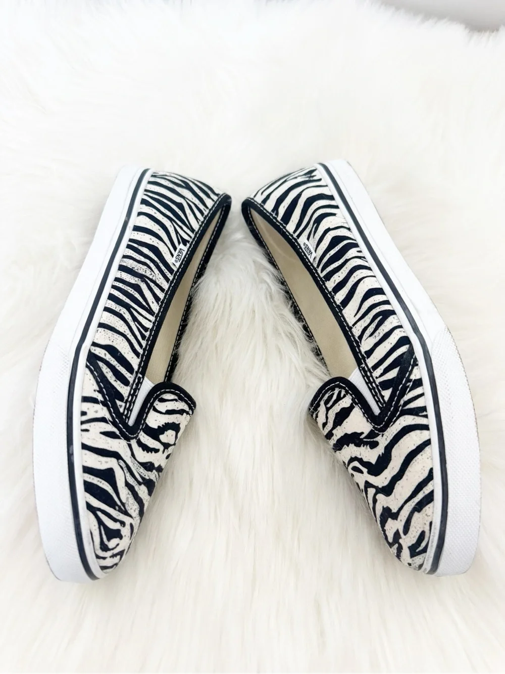 Vans Van Doren Approved KVD Slip-on Zebra Print Stripe Canvas Shoes